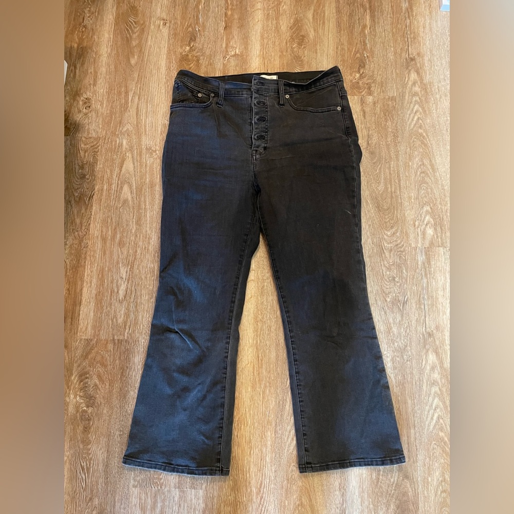 Madewell black cropped boot cut jeans